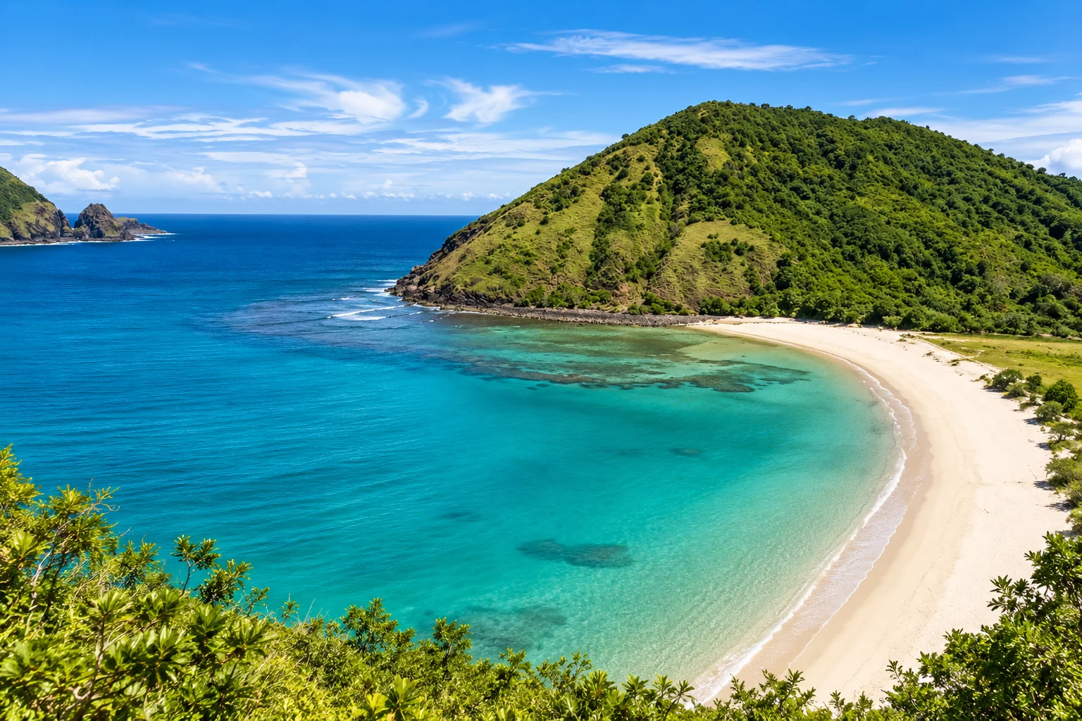 AI-gegenereerde bestemmingsillustratie: Lombok, Indonesië